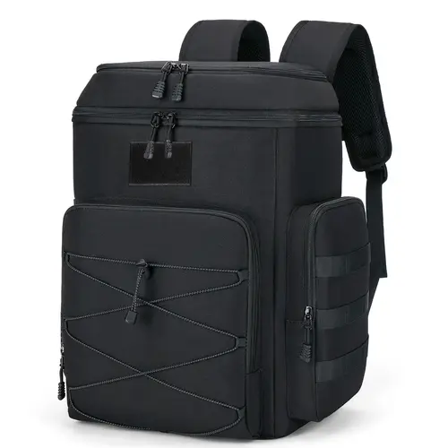 HSHRISH Black Cooler Backpack, Durable Waterproof & Insulated Multi-Compartment Bag with 5 Pockets for Family Picnic, Hike & Outdoors, Cooler Container Picnic Backpacks, Keeps Drinks Cold, Adventure Picnic Backpacks