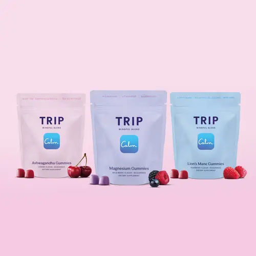 TRIP Functional Gummies — Choose between Magnesium: Calm, Ashwagandha: Stress Support & Lion's Mane: Focus, Vegan, Sugar-Free, 30-Day Supply (60 Gummies)
