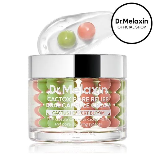 [Dr.Melaxin Official] CACTOX PORE DUAL CAPSULE CREAM with Cactus Cooling Reduce Puffiness & Pore Tightening for Visible Pore Care Skin Repair
