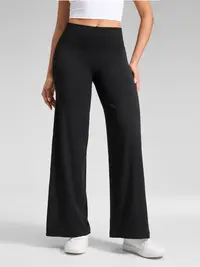 CRZ YOGA Softretch No Front Seam Wide Leg Pants 28"/30"/32" for Women - High Waisted Yoga Lounge Buttery Soft Comfy Casual