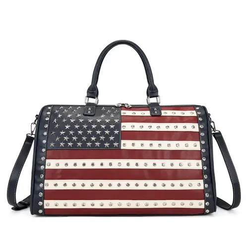 Montana West Duffel Bag American Flag Studded Large Travel Weekender Bag