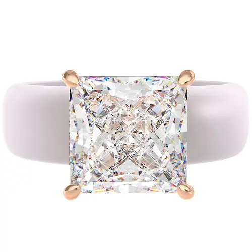 RINFIT Women's Silicone Ring - 8×8 mm Princess Cut CZ Solitaire, Patented Design GlowStone Collection Flexible Beautiful Statement Ring, Finger Rings, Beautiful Rings