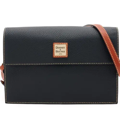 Dooney & Bourke Pebble Leather East/West Flap Shoulder Bag