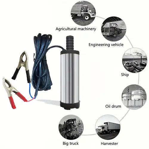 Portable Submersible Fuel Transfer Pump, DC 12V, Lightweight Small Size, Easy to Install, 3m Wire, Suitable for Water, Coal Oil, Kerosene