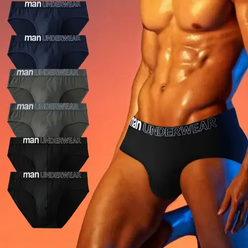 Men's Letter Tape Solid Colored Triangular Underpants for Daily Wear, Casual Men's High Stretch Underwear for All Seasons, Undergarments