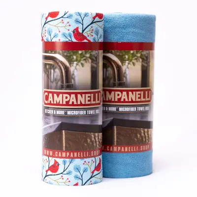 CAMPANELLI S/2 30 pc Printed & Solid Microfiber Towels on Roll
