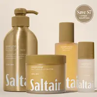 Saltair Golden Hour Bodycare Vault Set - Serum Body Wash (17 fl oz), Serum Deodorant (1.7 fl oz), Nourishing Body Oil (4 fl oz) & Multi-Lipid Body Butter (10 oz) Bundle for Soft, Glowing Skin -  Radiant Sunflower, Juicy Pineapple, Fresh Coconut