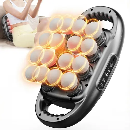 Merach 16-Head Massage Gun, Red Light Therapy, Deep Tissue Percussion Massager, 9 Modes 30 Levels Quiet Relief, Full Body Relaxation Summervibes
