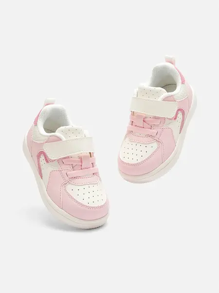 Balabala Kids Classic White Low-Top Casual Trainers - 4-5 Years Child-Sized School Shoes for Boys & Girls, 2026 Spring Style, Protective Toe Cap, Ultra-Lightweight Cushioned Sole, Child-Sized Trainers,sohochic