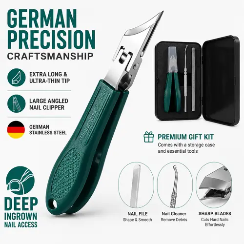 Eagle Beak Beveled Nail Clippers, 3Pcs/4Pcs Manicure Set, Wide Jaw Opening Anti-Splash Slanted Nail Clipper, Long Handle Wide Jaw Opening Anti-Splash Slanted Edge Nail Clipper for Thick Nails,Seniors&Ingrown Care