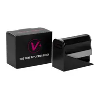 VIKING Tire Shine Applicator Brush, Automotive Tire Dressing Applicator Brush, Storage Stand Included for Car Detailing and Car Wash Kit, Black, 3.1 Inch Bristle Deck