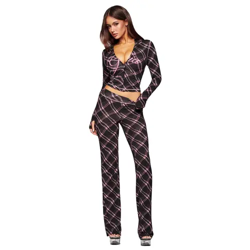 BLARE HOODIE - BLACK WARPED PLAID