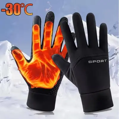 Winter Warm Gloves Touch Screen Windproof Cold-proof Cycling Gloves for Men Women Running Hiking Skiing -30°C Protection