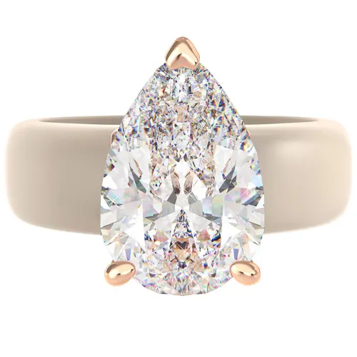 RINFIT Silicone Ring - GlowStone Collection, 8×12 mm Pear Cut CZ, Patent-Pending Design, Bling Effect Costume Jewelry Accessory