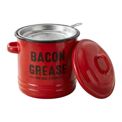 【AREL】40oz Bacon Grease Container with Strainer,sohochic