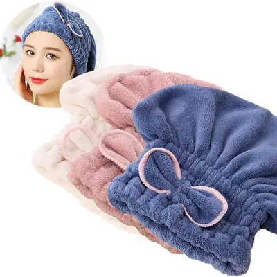 Women's 3-Piece Plain Microfiber Hair Turban Set - Light Towel, Extra Soft Fast Dry Cap for Shiny Hair, Less Blow Drying, Machine Wash, One Size,sohochic