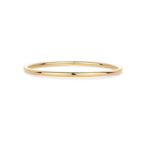 PAVOI 14K Gold Plated Bangle Bracelet for Women - Classic Lightweight Stacking Stainless Steel Bracelet - Single & 2-Pack Bangles