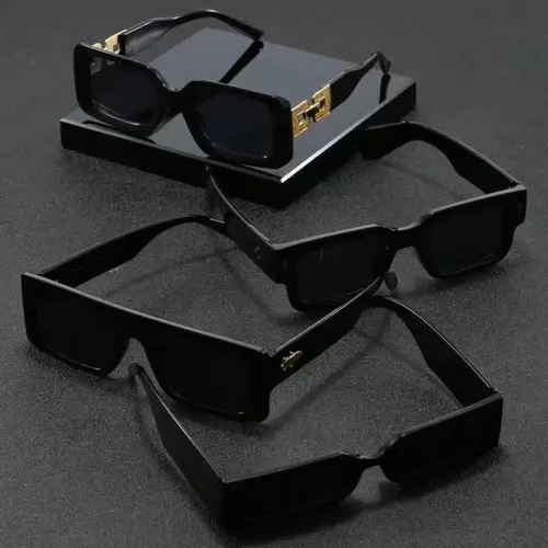 4 Pairs Square Plastic Decorative Glasses Set, Classic Simple Business Style Design, Suitable for Commuting Office Travel, Stylish Shades