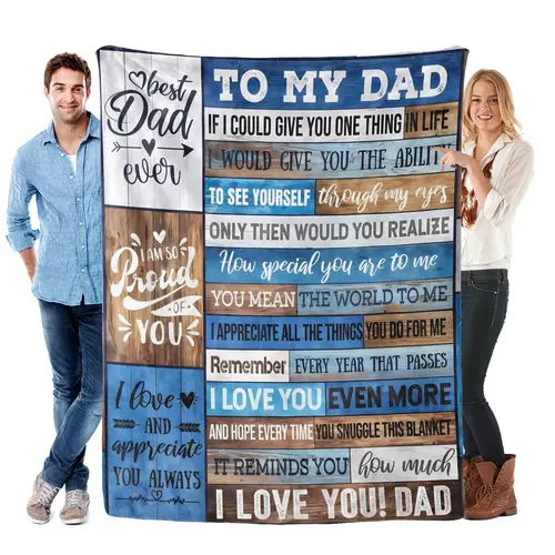 Father's Day Flannel Fabric Throw - Heartfelt Quote, Rustic Wood Design, Rustic Textures, Gentle-on-Skin, 50x60 Curlup, Multi-Size, Heartwarming Gift, Home Decor Piece, Cozy Appreciation Gift for Dad,sohochic