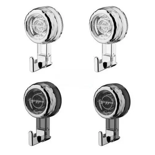 AIR U 4pcs Suction Cup Hooks No Drilling Needed Reusable Strong Hooks for Hanging Towels in Bathroom for Glass Doors Tiles Mirrors