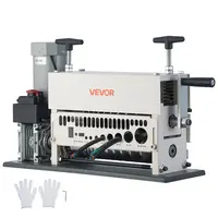 VEVOR 370W Automatic Copper Cable Stripper Machine, 0.06-1.57in (1.52-40mm) 11-Channel Hardware Cutting Tool with Manual Hand Crank & Emergency Stop Button, Dual Modes for Fast Batch Stripping, Scrap Copper Recycling
