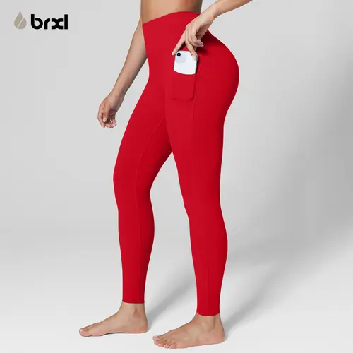 BRXL Women's High-Waisted Biker Shorts - Buttery Soft No Front Seam Nylon Blend Athletic Fabric with Pockets, Butt Lifting, UPF50+, Stay-Put Waistband, Sporty Chic, Martindale 4+ Wear-Ready, Cool All-Day, Colorfast Washes, Gym & Volleyball Activewear