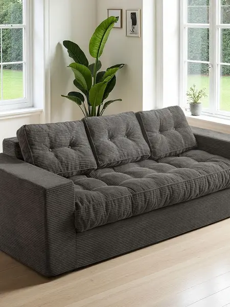 MAXYOYO 3 Seater Couch for Living Room, Boneless Couch with Tufted Cushion & Backrest, Upholstered Floor Sofa for Adults, No Assembly Required, deals for you