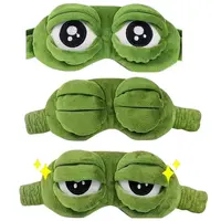 1pc Cute Frog 3D Shaping Plush Cotton Sleeping Mask - Adjustable Strap, Light Blocking, Hypoallergenic, Hand Washable, Reduces Stress, Travel/Office Use, 21 × 9 Cm, Quirky Gift for Kids & Adults (Fashion Accessory),sohochic