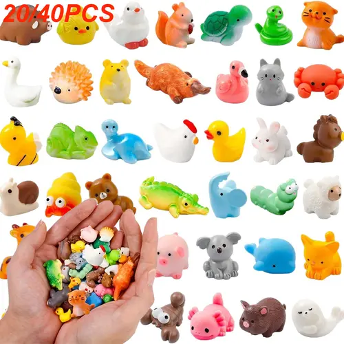 20/40 Mini Resin Animal Figurines, Collectible Figurine, Animal Collectibles, Cute Collectible Figurines, Random Styles, Fairy Garden Accessories, Hidden Craft Decor, Party Supplies Set, Christmas Gifts, Resin Animal Sculptures