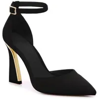 Coutgo Womens Pumps Point Closed Toe Heels Buckle Ankle Strap D'Orsay Heeled Sandals Elegant Party Shoes