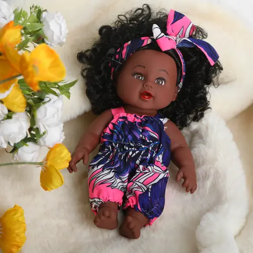 11-in Reborn Baby Doll - Handmade Soft Body Stuffed Toy with Long Eyelashes, Bright Brown Eyes, Bend for Changing Clothes Feature, Unisex Kids Gift