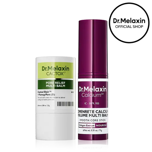 [Dr.Melaxin Official] Cactox & Collagen Multi Pore Firming Duo with Cactus Cooling & Eye Care Stick for Visible Pore Refining and Skin Repair