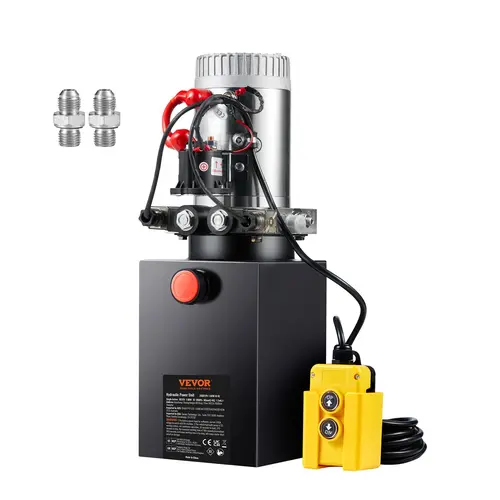 【toolupgrade】VEVOR 12V DC Hydraulic Pump with 6-Quart Tank, 0.91 GPM High Flow Rate, 3200 PSI Max Relief Pressure, Precision Double-Action, Hassle-Free Setup for Dump Trailer, Car Lifting
