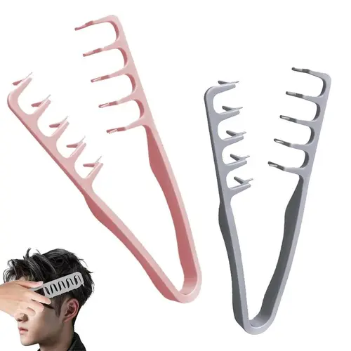 2-Pack Texturizing Combs for Textured Hair, Instant Root Lift & Volume for Men & Women, Durable ABS Plastic Grooming Comb (Gray & Pink), Hair Care Comb, Hair Styling Tools,sohochic