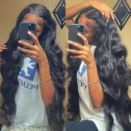 Bling Hair Body Wave Lace Front Wigs Human Hair 13x6 13x4 Hd Transparent Lace Frontal Wigs 180% Density Brazilian Natural Color For Black Women