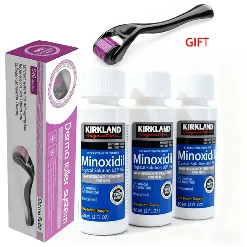 Kirkland Minoxidil 5% Hair Growth Solution, Haircare Balding Hair Loss Product - Men & Women, 3-Month Supply, Targets Pattern Baldness & Root Thinning, Balding Hair Loss Products,back to school,sohochic