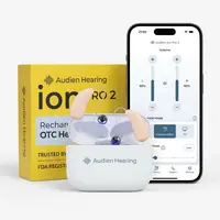 Audien ION Pro 2 OTC Hearing Aids for Adults – HSA/FSA Eligible, Premium Rechargeable In-Ear Hearing Aids with Bluetooth App Control, No Prescription