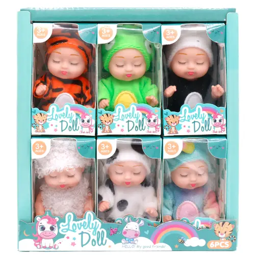 6-Piece Cute Doll Collectible Playset - Bedtime Fairy Princess Soft Dolls with Pajamas, 4.3in Animal Teen Figures, Dress Up Clothing Set in Gift Box for Birthday, Easter Gifts, Bedtime Doll campingessentials, Mini Doll, Doll Clothes Set,sohochic