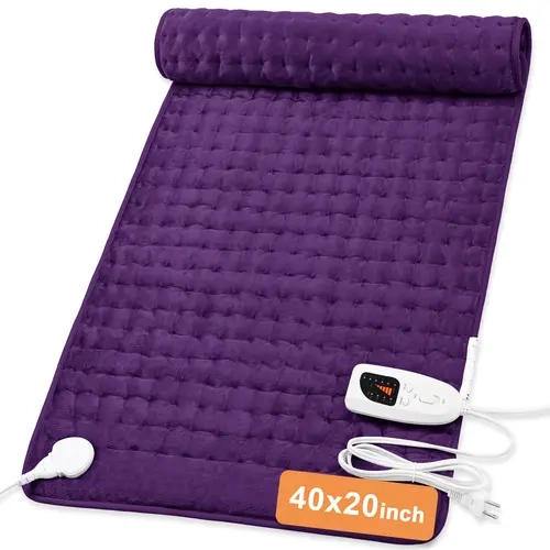 Heating Pad for Back & Neck Relief - Self Care Products, 40x20in/33x17in Sizes, 6 Temperature Levels, 4 Time Settings, Portable, Machine-Washable Wash-Clean Pad, Ideal Holiday Gift for Adults