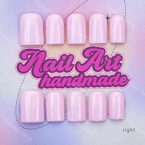 Y2K Style Duckbill Square Nails, Handmade False Nails, 4 Sizes XS-S-M-L, Full Color Design, Perfect for Parties, Includes Jelly Glue, Crystal Stick, File
