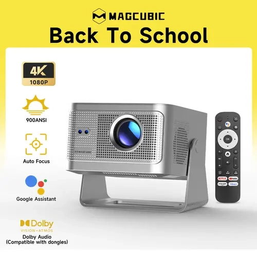 [Google TV stick Bundled] Magcubic HY350GT Projector with Officially Certificated Google TV 900ANSI Dolby Audio(Dongle support) Auto Focus Google Voice Assistant 4K Decode Built-in 15W speaker HDR10+ BT5.1 Dual WiFi Native 1080P #SohoChic