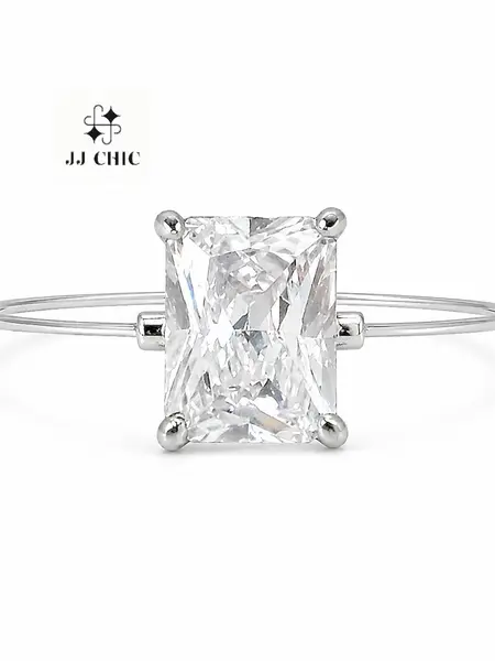 Invisible Glow Ring, Radiant Cut Floating Solitaire Ring,Affordable Luxury Engagement Ring