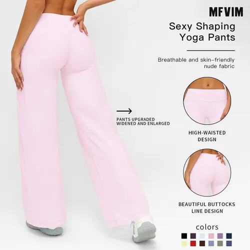 MFVIM Straight Leg Pants Upgraded Version Widened And Flared Trousers Fitness Sports Women's Training Slimming Pants Gym Sports Outdoor Versatile Trousers Yoga Pants Outdoor Sports,summerwins,travel essentials,camping essentials,sohochic