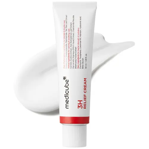[medicube] 3H Relief Cream | Daily Soothing Moisturizer for Troubled & Delicate Skin, Hydrating, Cooling, Barrier Support Care | Centella Asiatica, Tea Tree Extract, Aloe, Hyaluronic acid | Korean Skincare, K-Beauty
