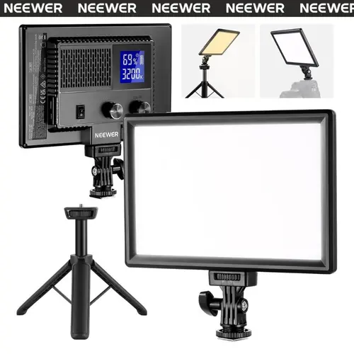 NEEWER NL-116AI 9" Bi-Color LED Video Panel, Dimmable Camera Gear with Desktop Tripod, APP Control, Type-C Rechargeable, 1.5 Hours Runtime, Studio Soft Fill Lighting for Filming Setup, Vlog Live Streaming