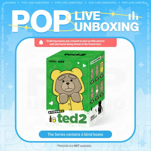 [POP NOW]Ted2  Teddy Bear  Action Plush Pendant POP MART