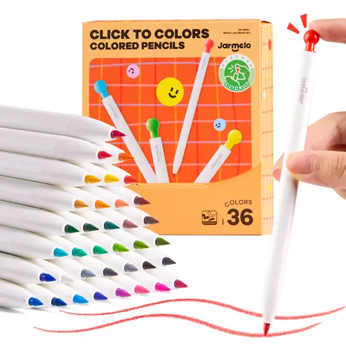 Jar Melo Click Mechanical Colored Pencils, Retractable 3mm Break-Resistant Leads, No Constant Sharpening, Erasable No-Mess Art Pencils for Kids Ages 3+#backtoschool  #sohochic