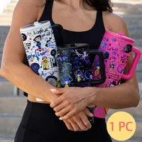 1pc 40oz Stainless Steel Tumbler with Lid and Straw, Coraline Dark Fantasy Cartoon Style, Vacuum Insulated Thermal Cup, Keep Hot 12H / Cold 24H, Travel Mug for Movie Fans, Unique Gift for Horror Aesthetic Lovers, Drinkware