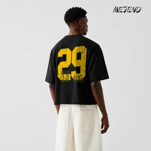 12oz Max Heavyweight Cropped Tee, 100% Cotton, Casual Crewneck Tshirt, Mens Graphic Tees, MeJend Boxy tee, Thick Fabric tshirt, August 29, 1958