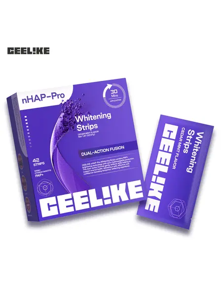 【CEELIKE】 Purple Teeth Whitening Strips, Daily Brightening, with Free Cheek Retractor - 7/21 Sessions - Nano-Hydroxyapatite for Dental Enamel Care, Bioactive Enamel-Safe, Peroxide-Free, Non-Sensitive,sohochic